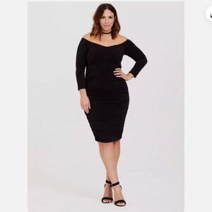 NEW Torrid Mini Studio Knit Off-Shoulder Bodycon Dress Size 2X